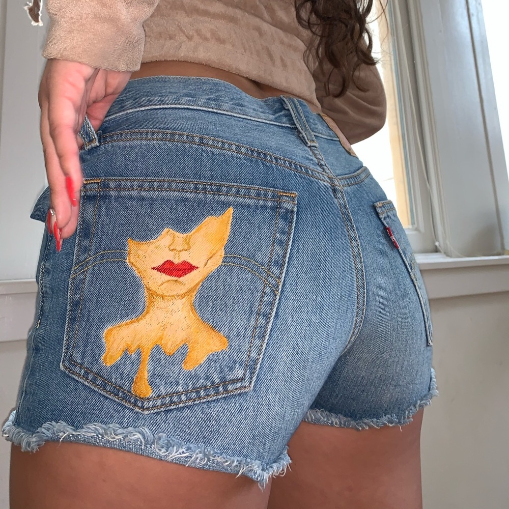 Levi’s Shorts with hand painted design